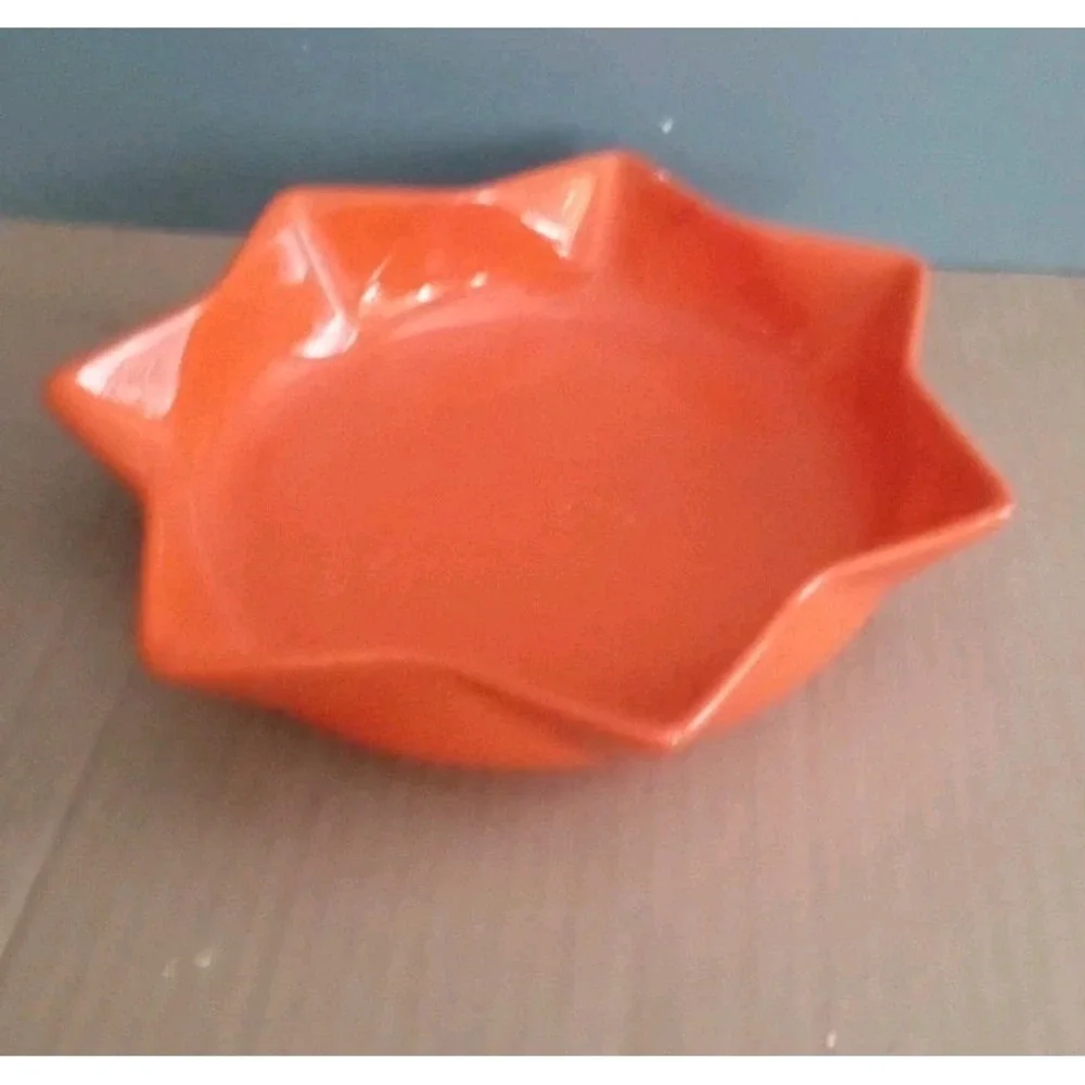 Orange Star Shaped Candy Dish Trinket Bowl Home Decor‎ Serving Plate